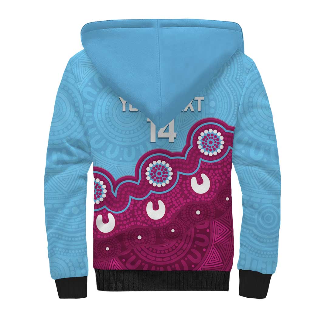 Central Queensland Rugby Custom Sherpa Hoodie Go Capras Aboriginal Art - Aussie Hoodie