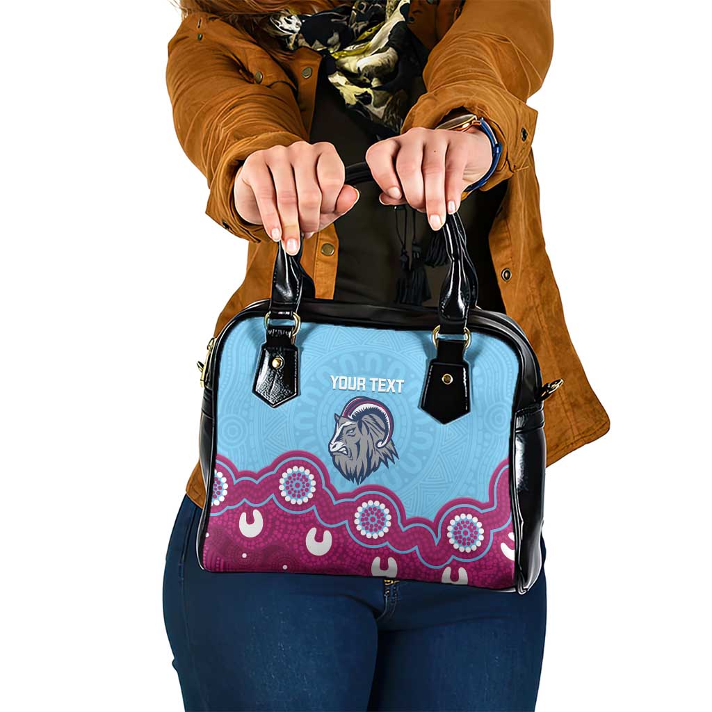 Central Queensland Rugby Custom Shoulder Handbag Go Capras Aboriginal Art - Aussie Hoodie