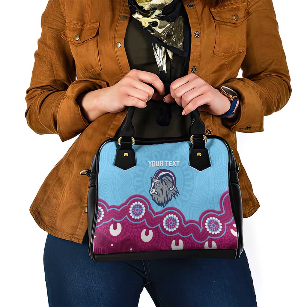 Central Queensland Rugby Custom Shoulder Handbag Go Capras Aboriginal Art - Aussie Hoodie