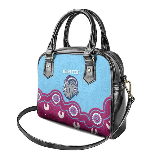 Central Queensland Rugby Custom Shoulder Handbag Go Capras Aboriginal Art - Aussie Hoodie
