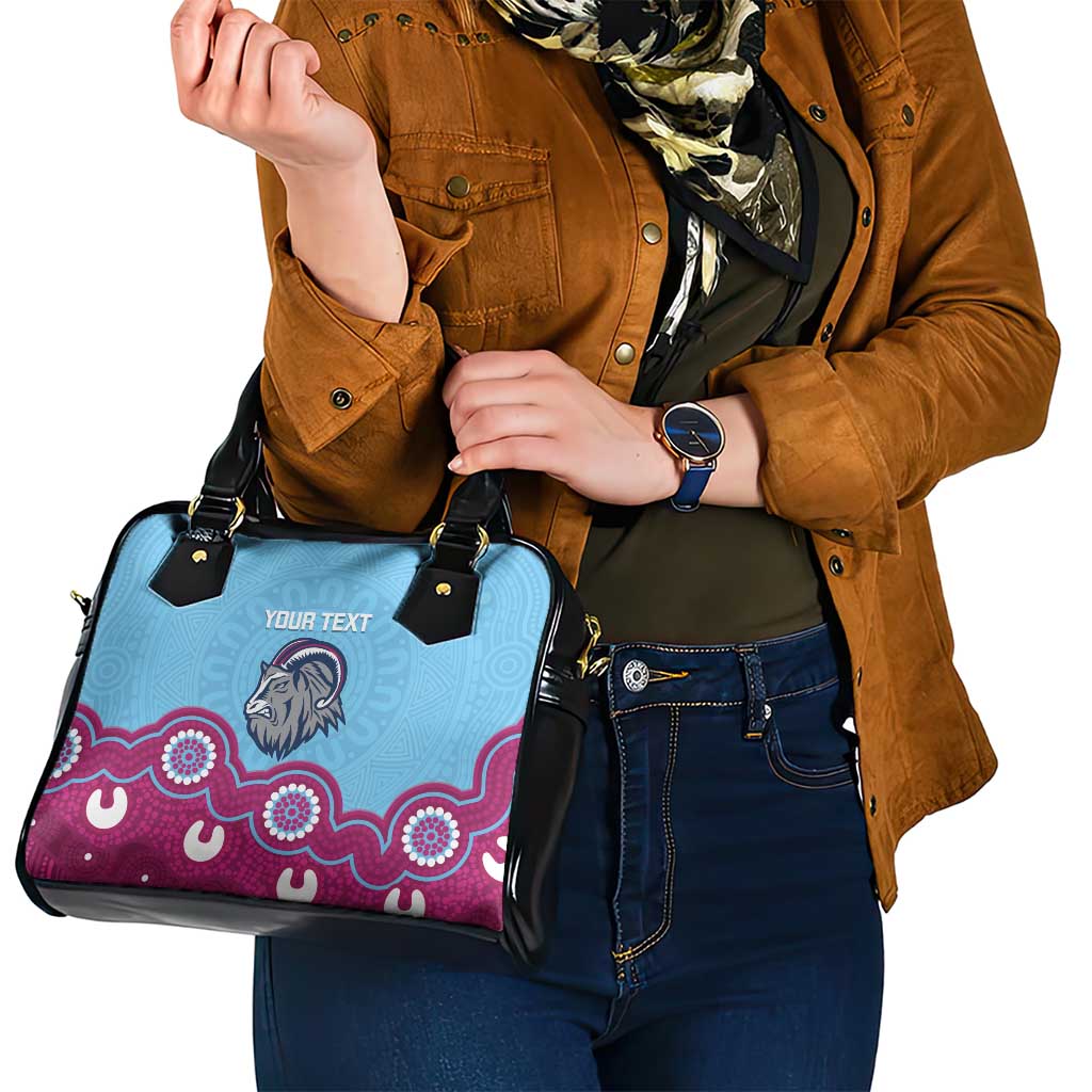 Central Queensland Rugby Custom Shoulder Handbag Go Capras Aboriginal Art - Aussie Hoodie