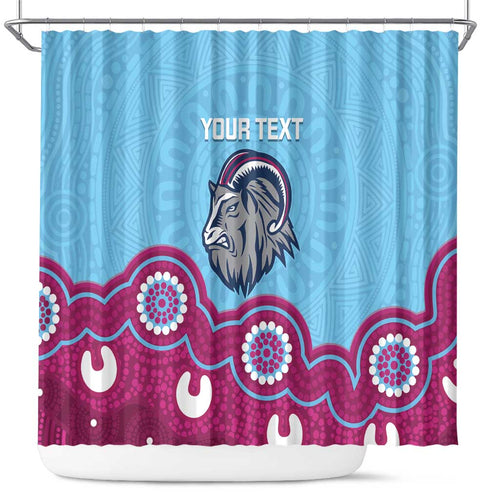 Central Queensland Rugby Custom Shower Curtain Go Capras Aboriginal Art - Aussie Hoodie