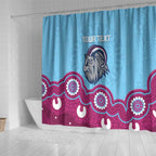 Central Queensland Rugby Custom Shower Curtain Go Capras Aboriginal Art - Aussie Hoodie