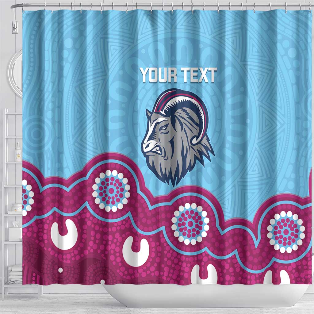 Central Queensland Rugby Custom Shower Curtain Go Capras Aboriginal Art - Aussie Hoodie