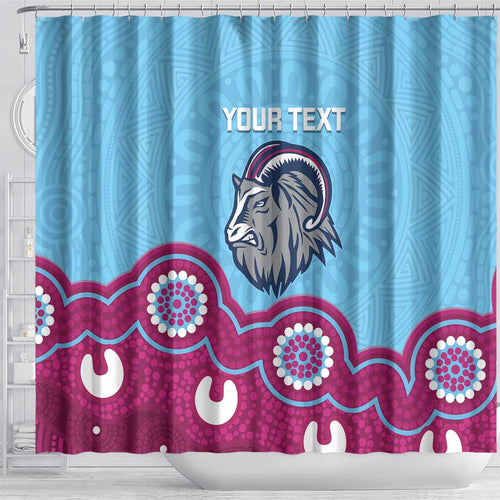 Central Queensland Rugby Custom Shower Curtain Go Capras Aboriginal Art - Aussie Hoodie