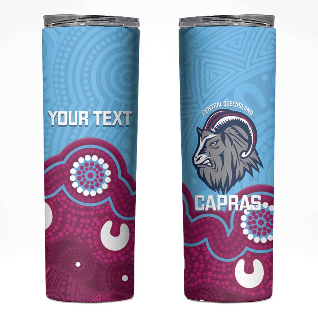 Central Queensland Rugby Custom Skinny Tumbler Go Capras Aboriginal Art - Aussie Hoodie