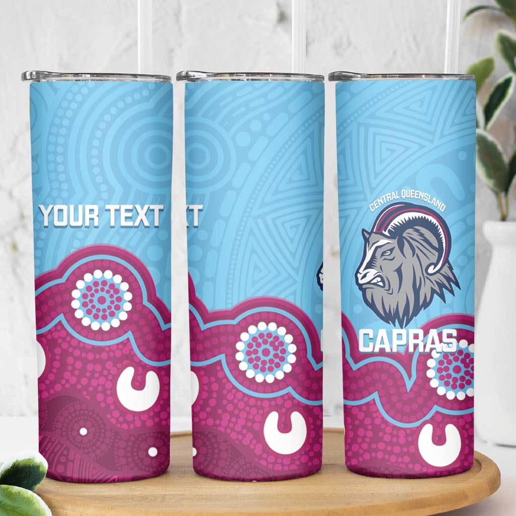 Central Queensland Rugby Custom Skinny Tumbler Go Capras Aboriginal Art - Aussie Hoodie