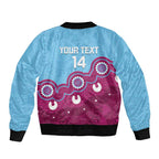 Central Queensland Rugby Custom Sleeve Zip Bomber Jacket Go Capras Aboriginal Art - Aussie Hoodie