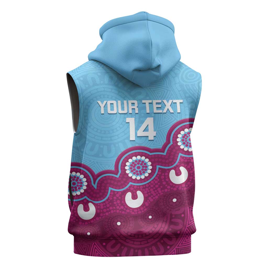 Central Queensland Rugby Custom Sleeveless Hoodie Go Capras Aboriginal Art - Aussie Hoodie
