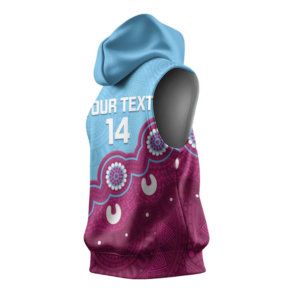 Central Queensland Rugby Custom Sleeveless Hoodie Go Capras Aboriginal Art - Aussie Hoodie