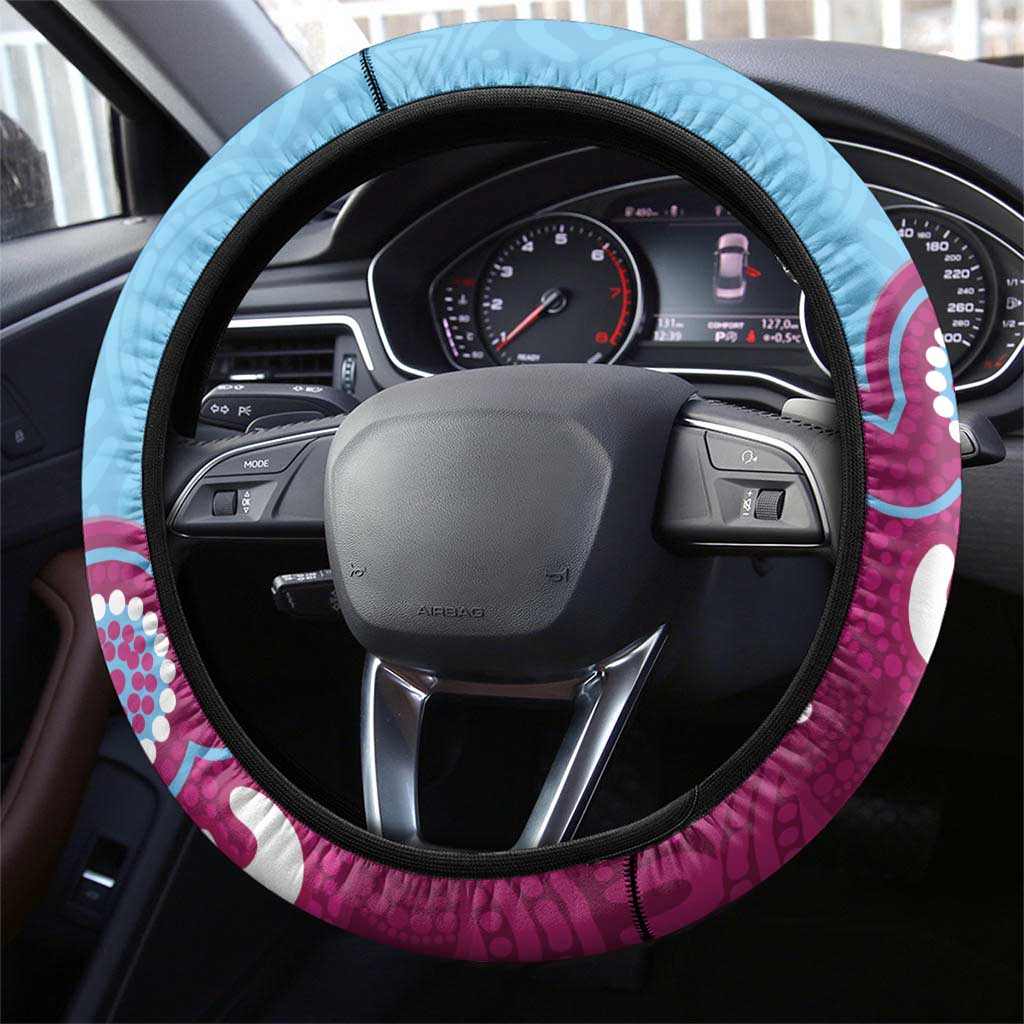 Central Queensland Rugby Steering Wheel Cover Go Capras Aboriginal Art - Aussie Hoodie