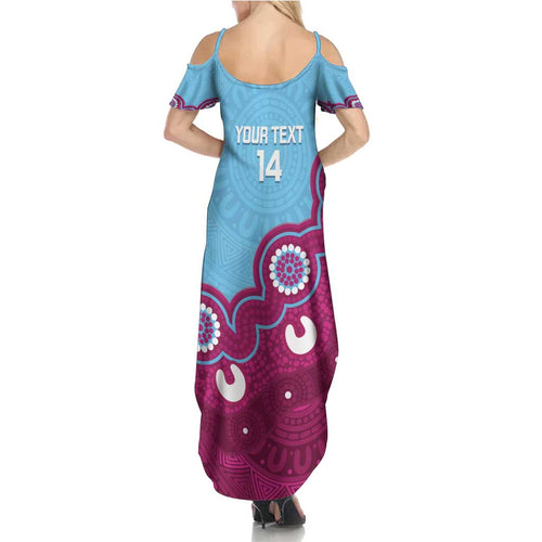 Central Queensland Rugby Custom Summer Maxi Dress Go Capras Aboriginal Art - Aussie Hoodie