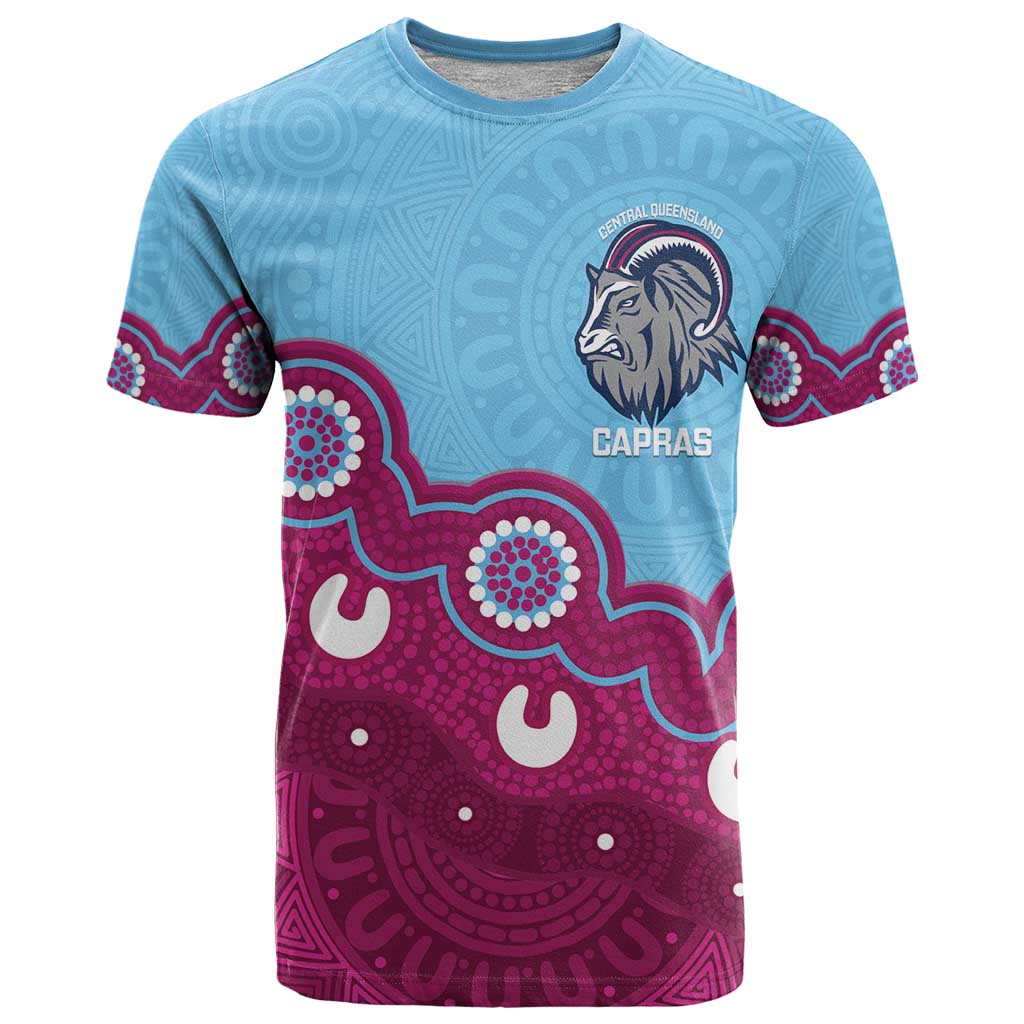 Central Queensland Rugby Custom T Shirt Go Capras Aboriginal Art - Aussie Hoodie