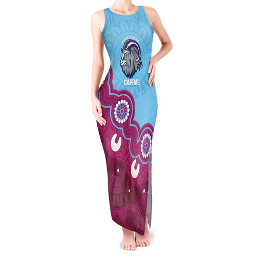 Central Queensland Rugby Custom Tank Maxi Dress Go Capras Aboriginal Art - Aussie Hoodie