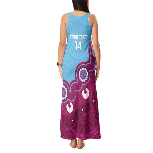 Central Queensland Rugby Custom Tank Maxi Dress Go Capras Aboriginal Art - Aussie Hoodie