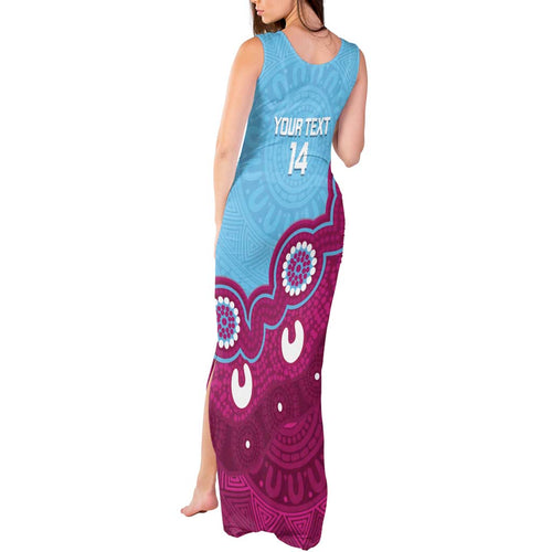 Central Queensland Rugby Custom Tank Maxi Dress Go Capras Aboriginal Art - Aussie Hoodie