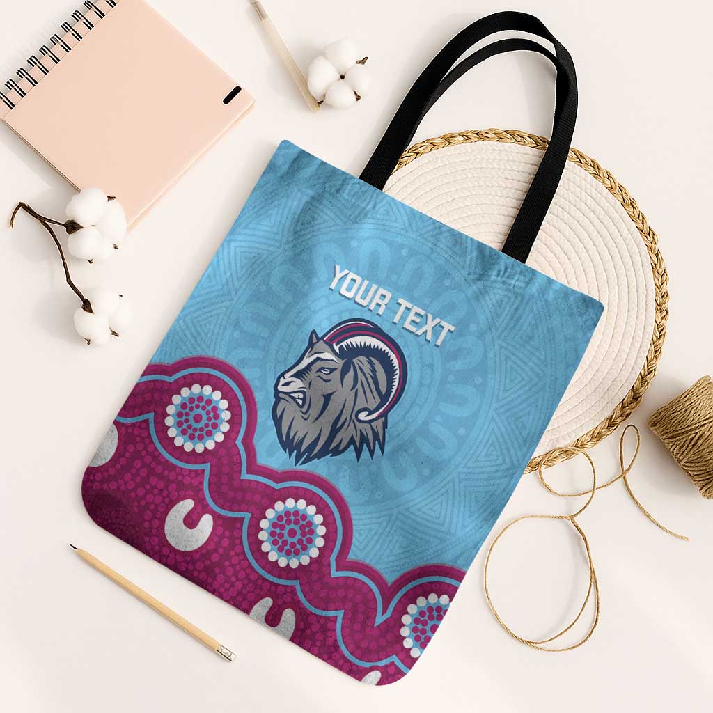 Central Queensland Rugby Custom Tote Bag Go Capras Aboriginal Art - Aussie Hoodie