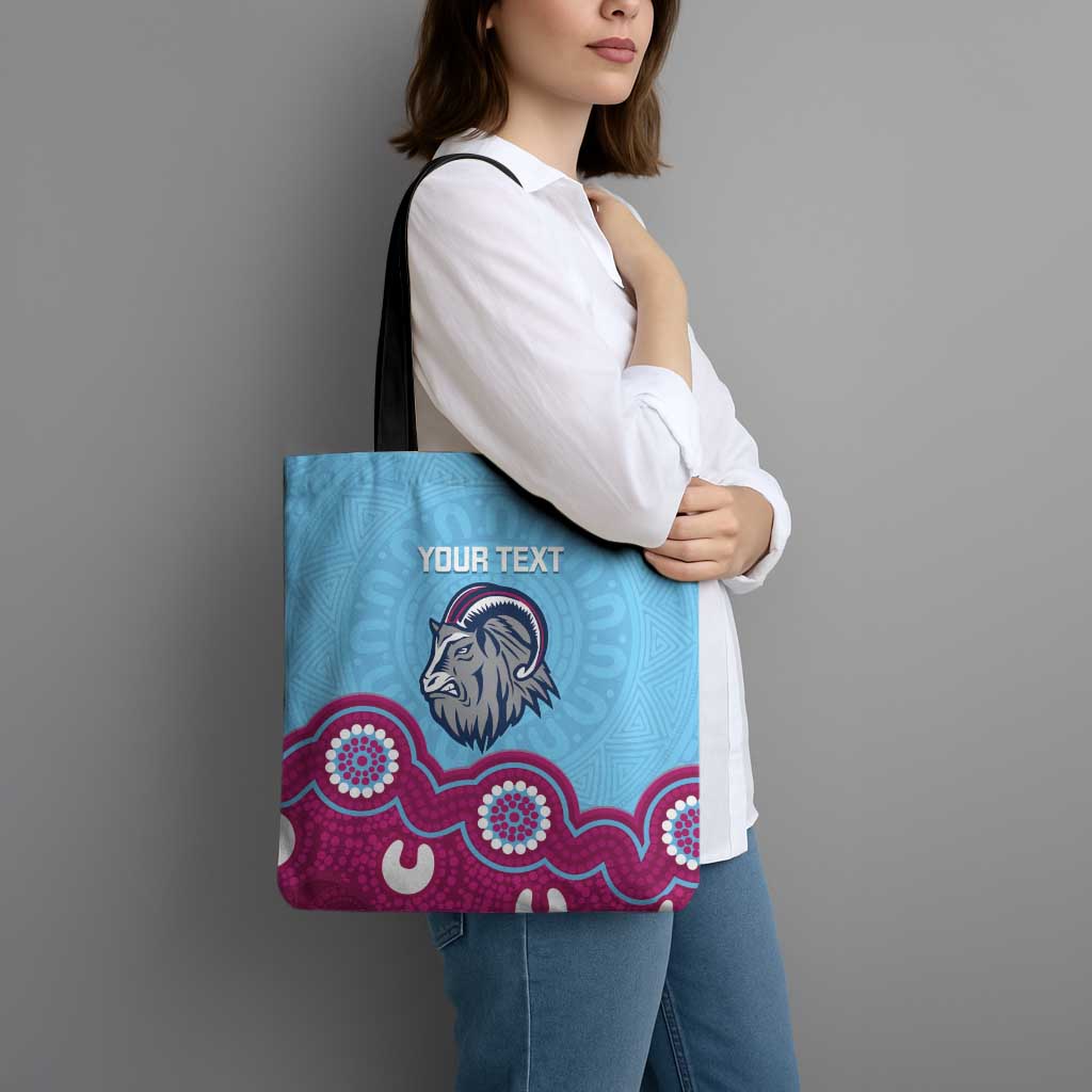 Central Queensland Rugby Custom Tote Bag Go Capras Aboriginal Art - Aussie Hoodie