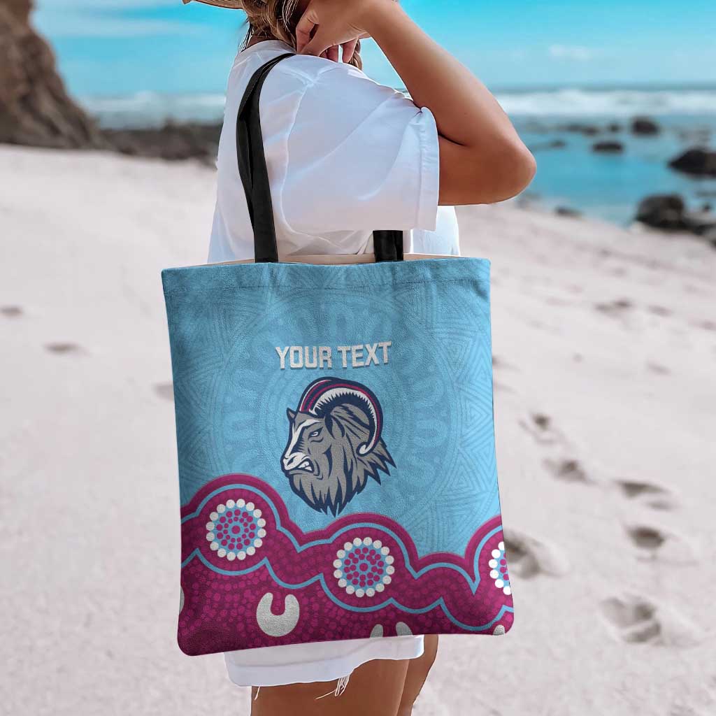 Central Queensland Rugby Custom Tote Bag Go Capras Aboriginal Art - Aussie Hoodie