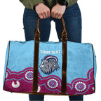 Central Queensland Rugby Custom Travel Bag Go Capras Aboriginal Art - Aussie Hoodie