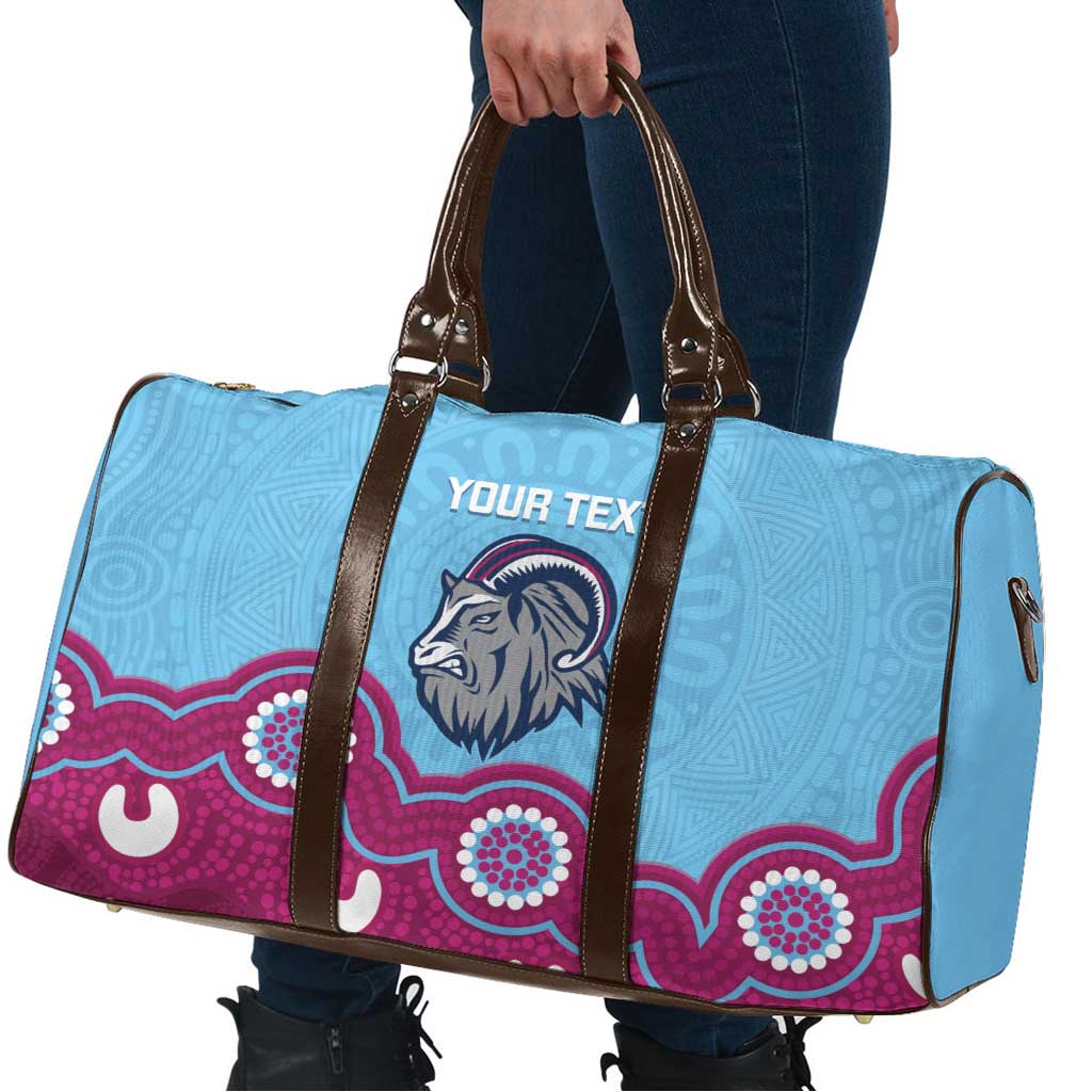 Central Queensland Rugby Custom Travel Bag Go Capras Aboriginal Art - Aussie Hoodie