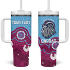 Central Queensland Rugby Custom Tumbler With Handle Go Capras Aboriginal Art - Aussie Hoodie