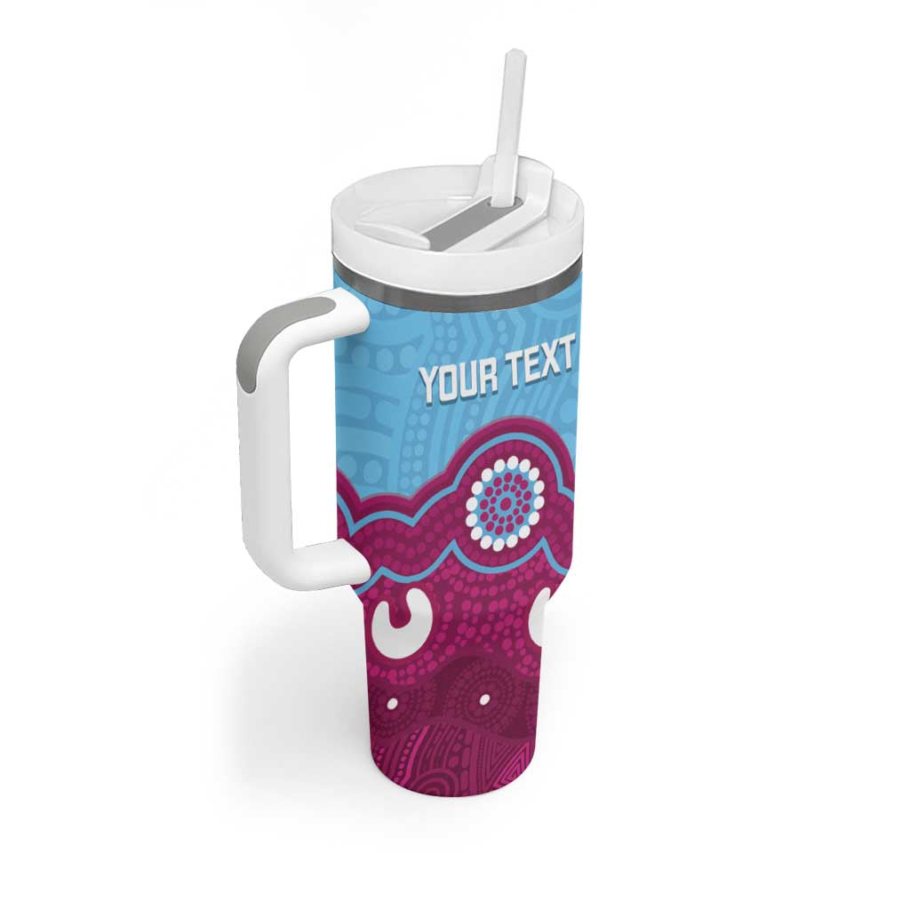Central Queensland Rugby Custom Tumbler With Handle Go Capras Aboriginal Art - Aussie Hoodie