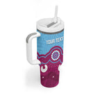 Central Queensland Rugby Custom Tumbler With Handle Go Capras Aboriginal Art - Aussie Hoodie