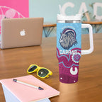 Central Queensland Rugby Custom Tumbler With Handle Go Capras Aboriginal Art - Aussie Hoodie