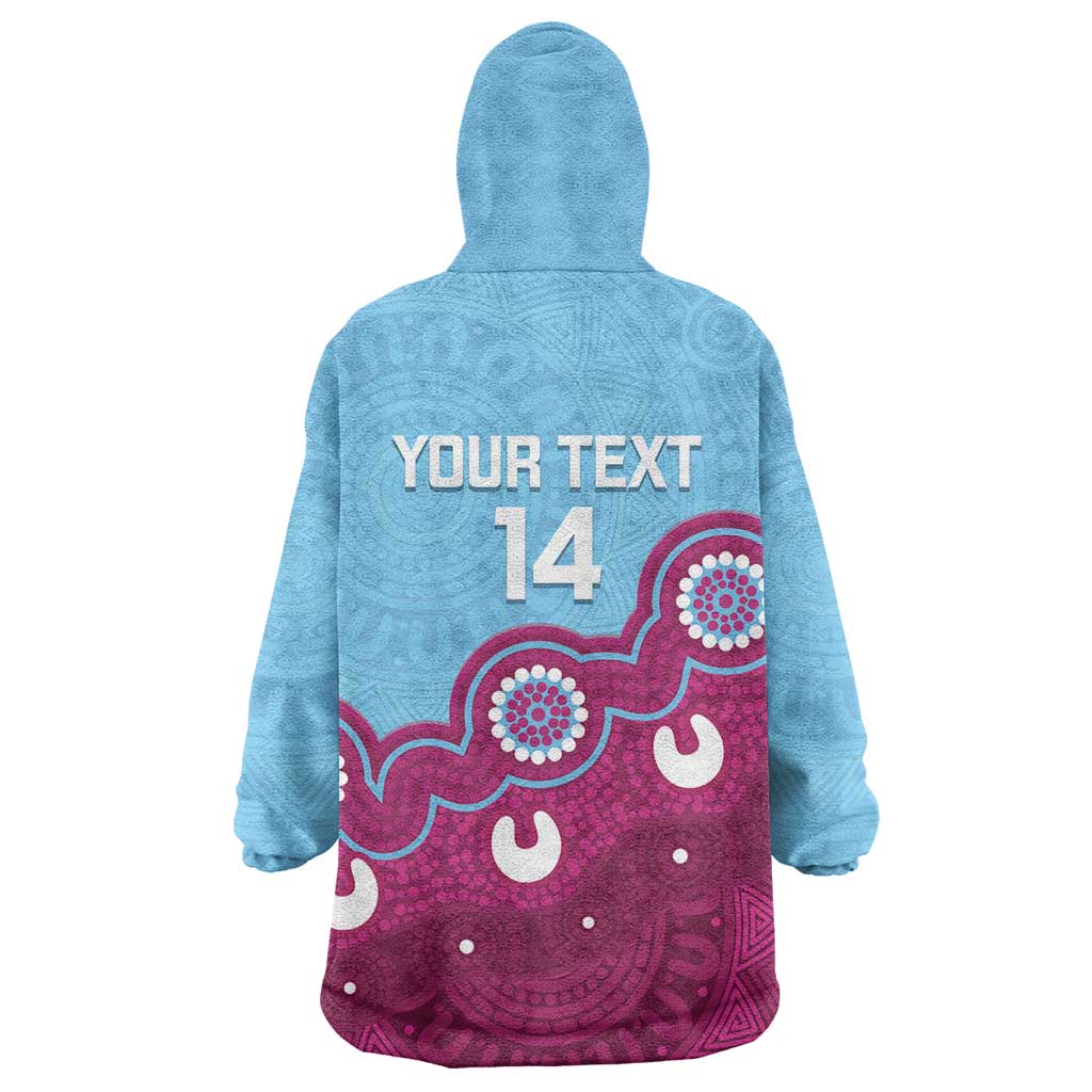 Central Queensland Rugby Custom Wearable Blanket Hoodie Go Capras Aboriginal Art - Aussie Hoodie