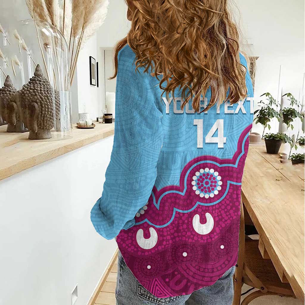 Central Queensland Rugby Custom Women Casual Shirt Go Capras Aboriginal Art - Aussie Hoodie