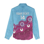 Central Queensland Rugby Custom Women Casual Shirt Go Capras Aboriginal Art - Aussie Hoodie