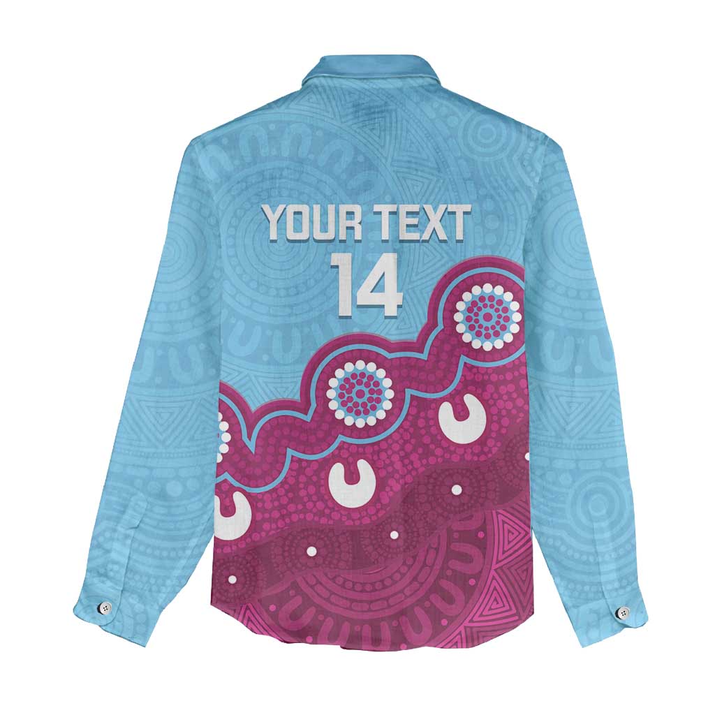 Central Queensland Rugby Custom Women Casual Shirt Go Capras Aboriginal Art - Aussie Hoodie