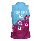 Central Queensland Rugby Custom Women Sleeveless Polo Shirt Go Capras Aboriginal Art - Aussie Hoodie