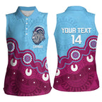 Central Queensland Rugby Custom Women Sleeveless Polo Shirt Go Capras Aboriginal Art - Aussie Hoodie