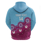 Central Queensland Rugby Custom Zip Hoodie Go Capras Aboriginal Art - Aussie Hoodie