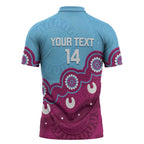 Central Queensland Rugby Custom Zipper Polo Shirt Go Capras Aboriginal Art - Aussie Hoodie