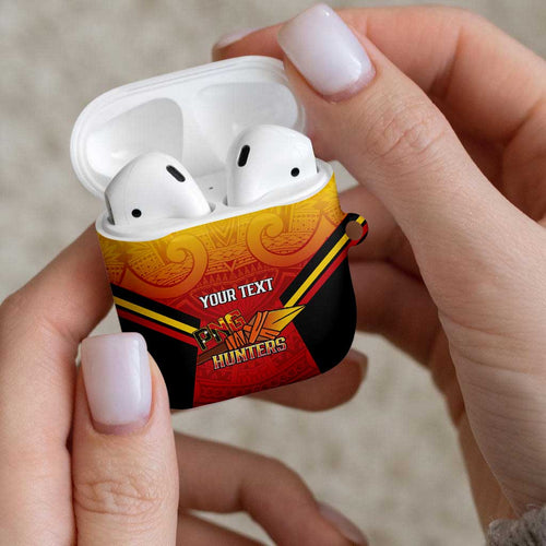 Papua New Guinea Rugby Custom AirPods Case Go PNG Hunters Polynesian Pattern - Aussie Hoodie