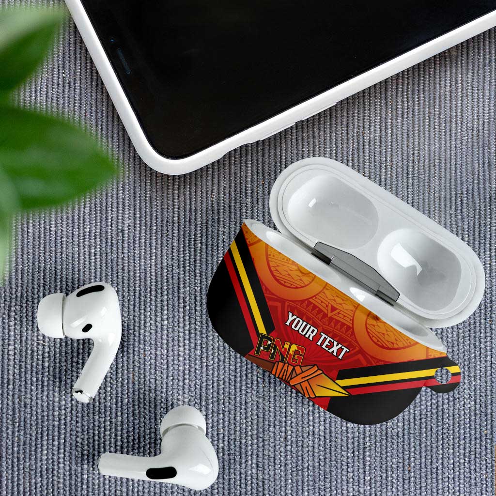 Papua New Guinea Rugby Custom AirPods Case Go PNG Hunters Polynesian Pattern - Aussie Hoodie