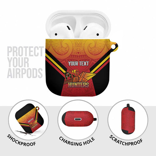 Papua New Guinea Rugby Custom AirPods Case Go PNG Hunters Polynesian Pattern - Aussie Hoodie