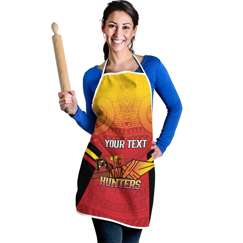 Papua New Guinea Rugby Custom Apron Go PNG Hunters Polynesian Pattern - Aussie Hoodie