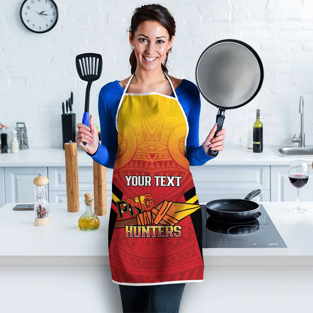 Papua New Guinea Rugby Custom Apron Go PNG Hunters Polynesian Pattern - Aussie Hoodie