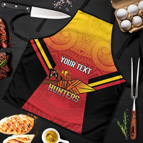 Papua New Guinea Rugby Custom Apron Go PNG Hunters Polynesian Pattern - Aussie Hoodie