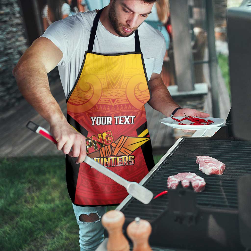 Papua New Guinea Rugby Custom Apron Go PNG Hunters Polynesian Pattern - Aussie Hoodie