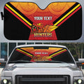 Papua New Guinea Rugby Custom Auto Sun Shade Go PNG Hunters Polynesian Pattern - Aussie Hoodie