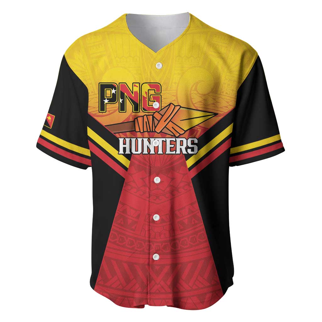 Papua New Guinea Rugby Custom Baseball Jersey Go PNG Hunters Polynesian Pattern - Aussie Hoodie