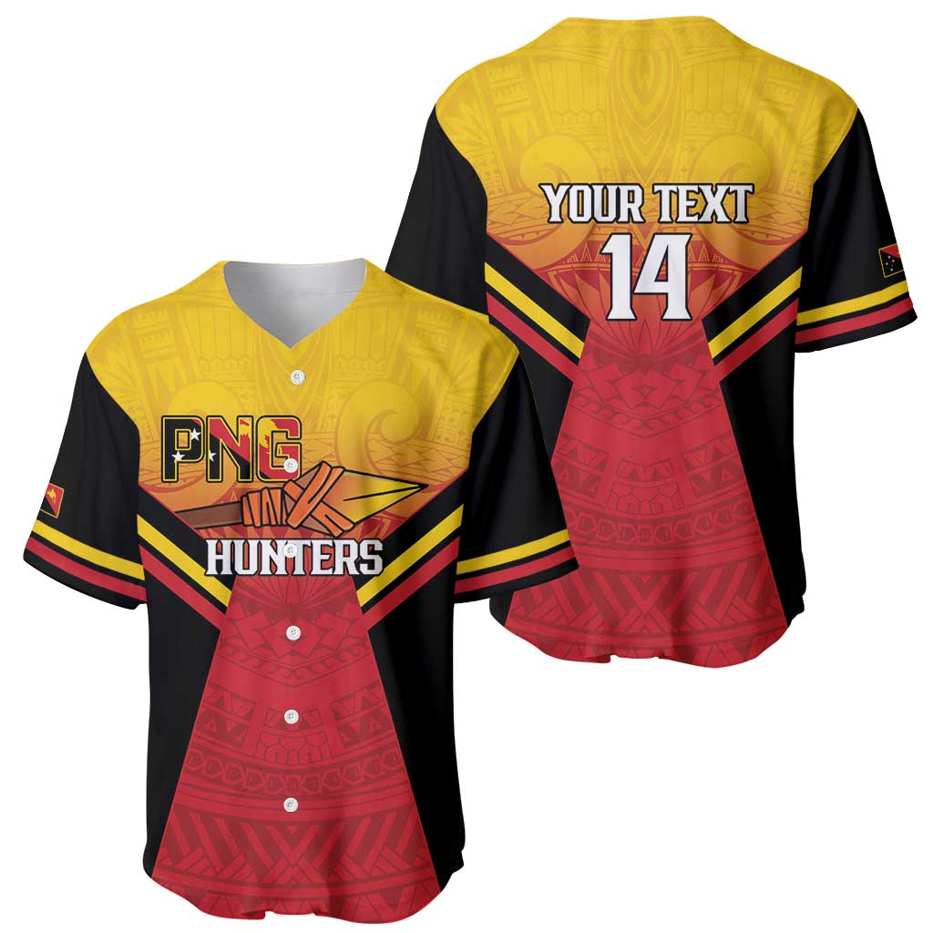 Papua New Guinea Rugby Custom Baseball Jersey Go PNG Hunters Polynesian Pattern - Aussie Hoodie