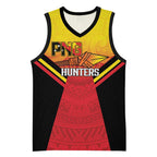 Papua New Guinea Rugby Custom Basketball Jersey Go PNG Hunters Polynesian Pattern - Aussie Hoodie
