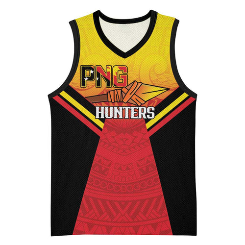 Papua New Guinea Rugby Custom Basketball Jersey Go PNG Hunters Polynesian Pattern - Aussie Hoodie