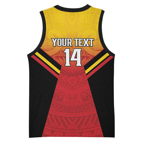 Papua New Guinea Rugby Custom Basketball Jersey Go PNG Hunters Polynesian Pattern - Aussie Hoodie